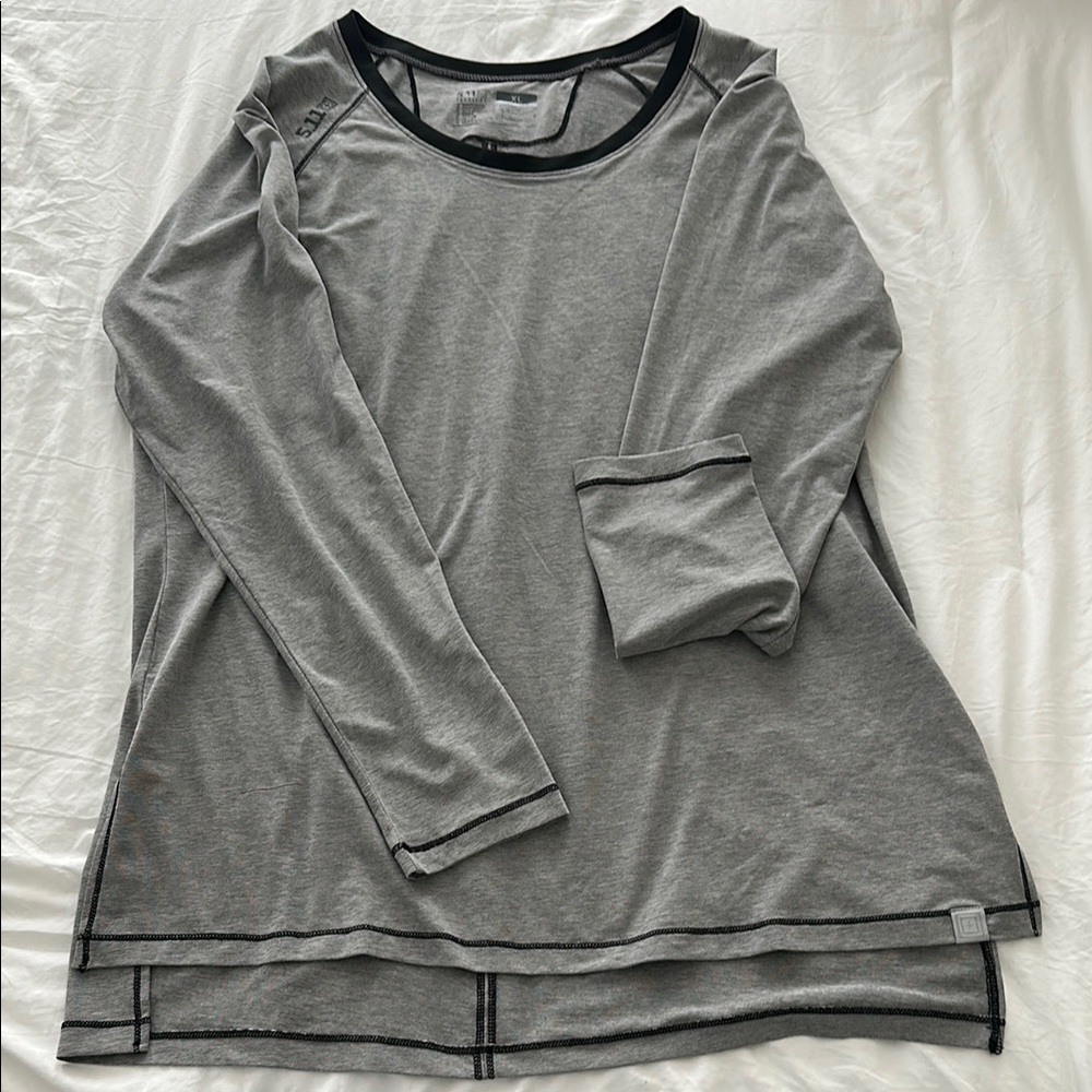 5.11 Tactical Gray Asymmetrical Long Sleeve Tee